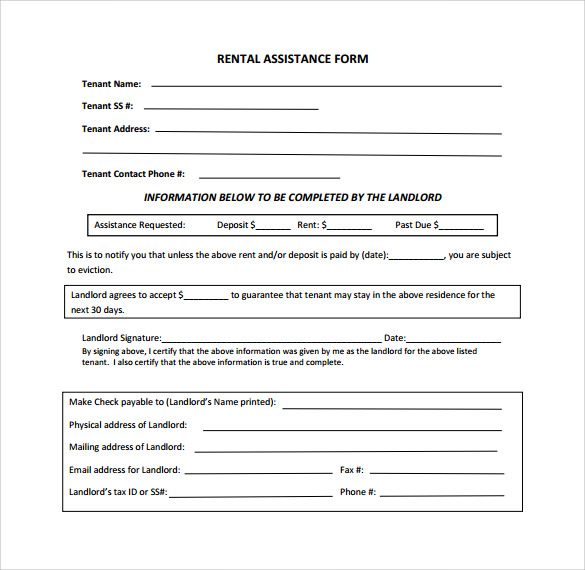 free download rental assistance form