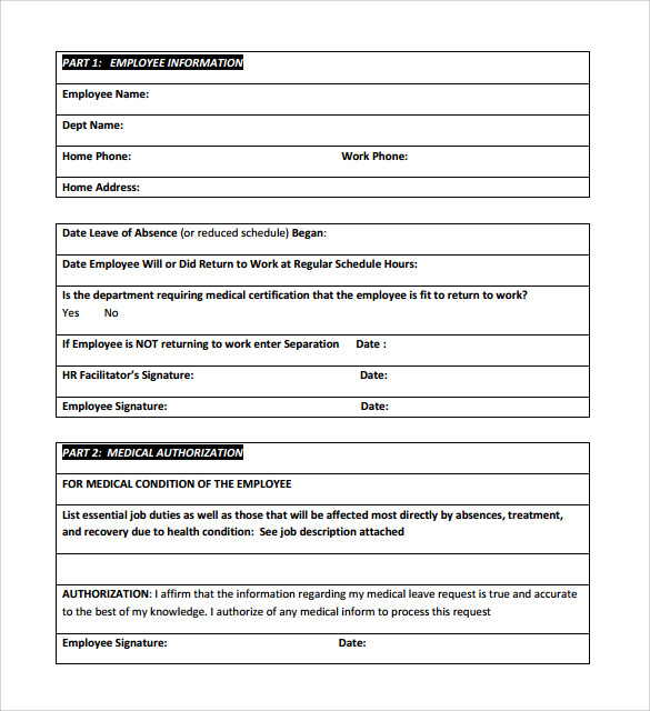 FREE 16+ Return to Work Medical Form Templates in PDF MS Word