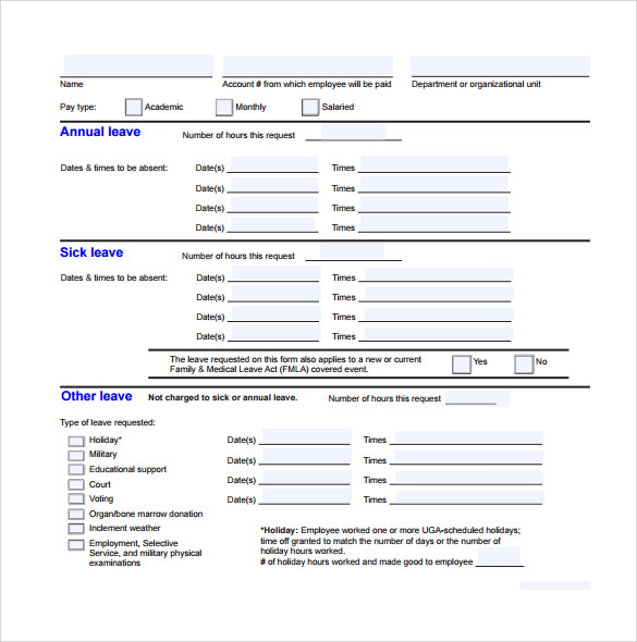 general medical leave form