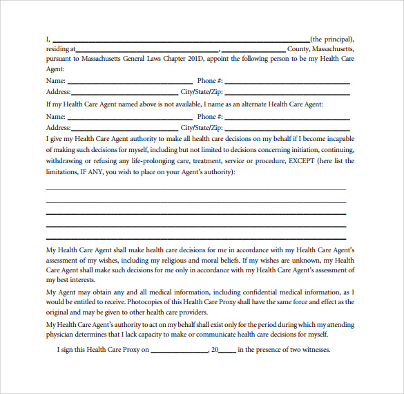 10 Medical Proxy Form Templates Download for Free Sample Templates