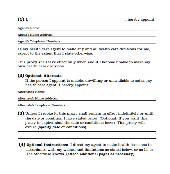nys medical proxy form