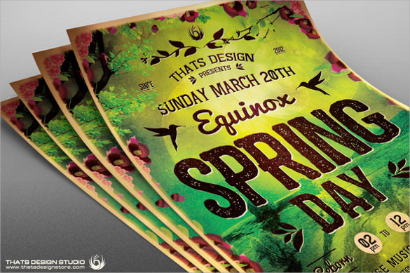 spring equinox flyer template