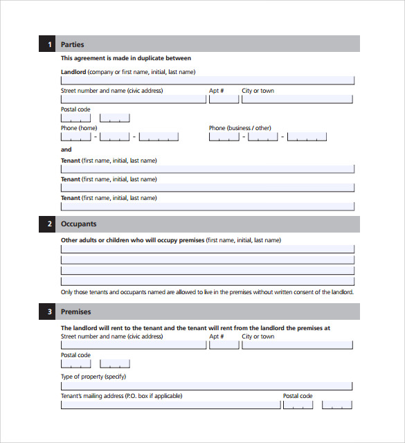 simple auto rental and lease form