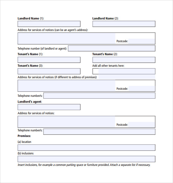 auto rental and lease form free