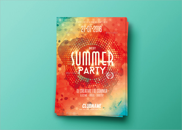 summer party psd flyer template
