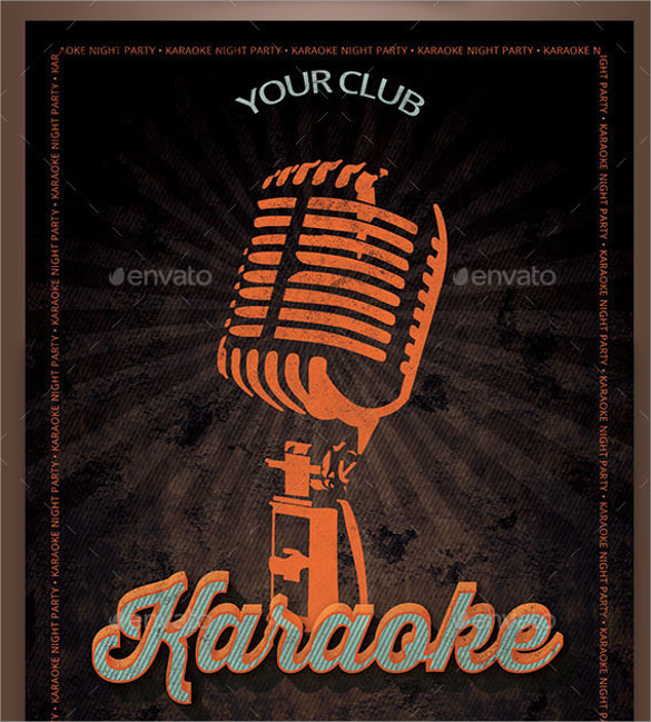 colorful karaoke night flyer template