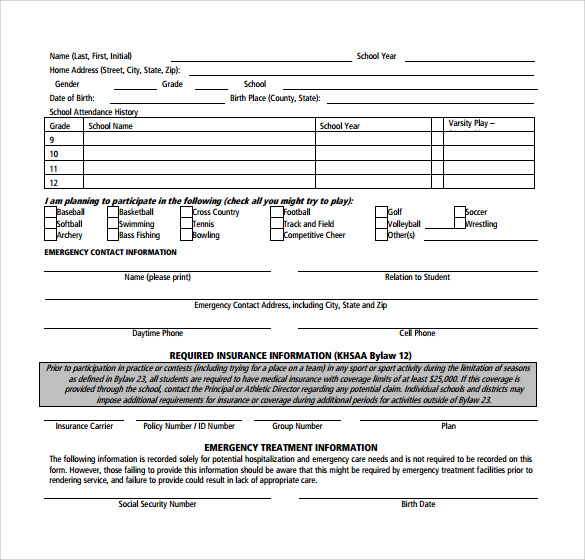 student medical consent and release form