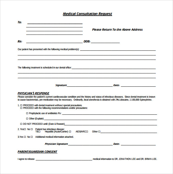 FREE 11+ Sample Medical Consultation Forms in PDF MS Word