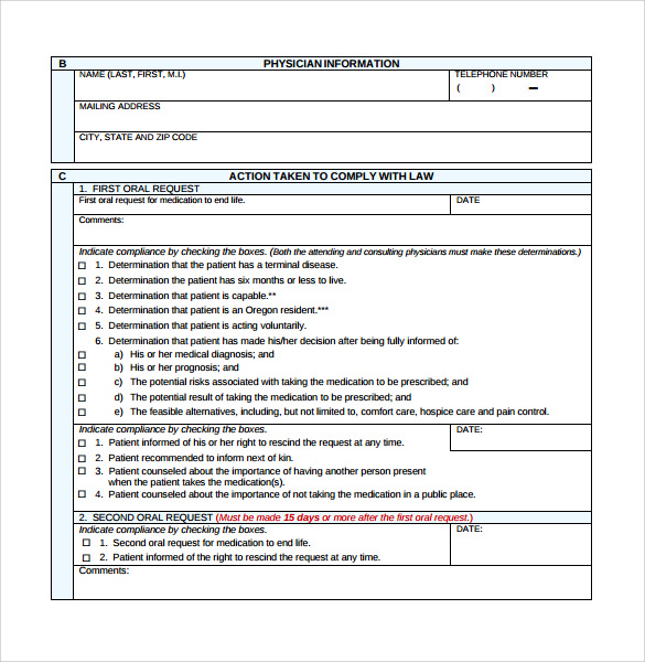 medical physician consultation form