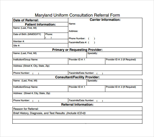 maryland uniform consultation referral form