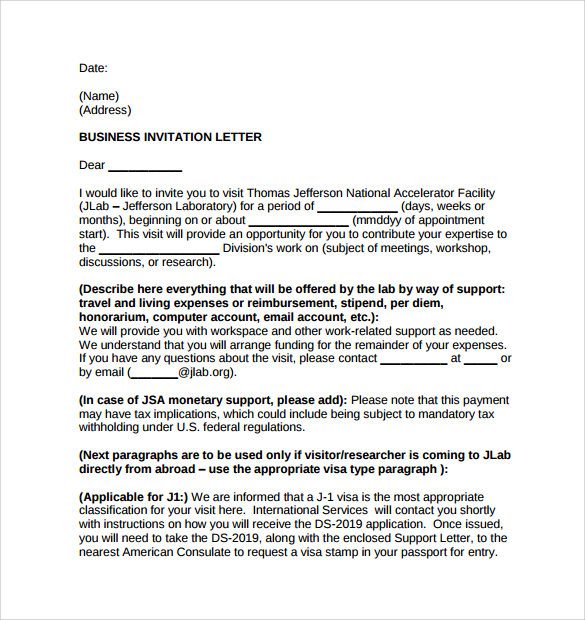 business invitation letter pdf