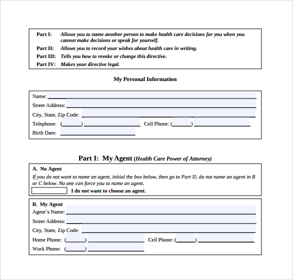 FREE 11 Sample Advance Medical Directive Forms In PDF