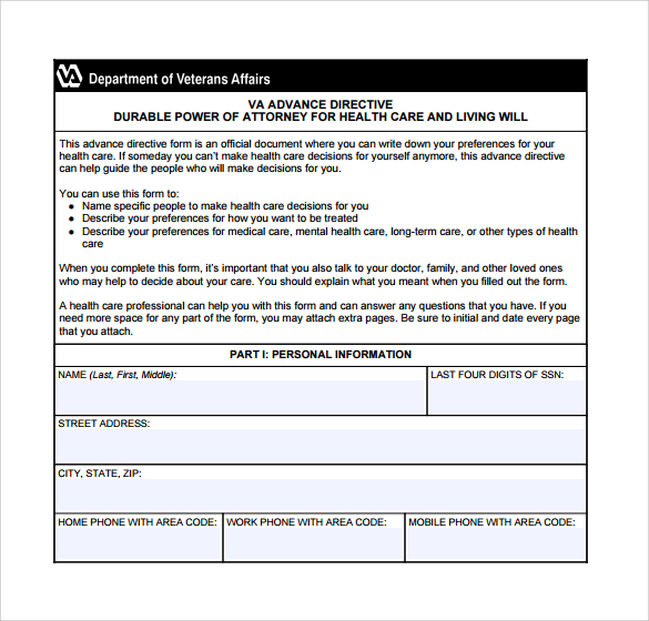 health care form proxy a Directive Download Medical Form Advance  Free Sample  11