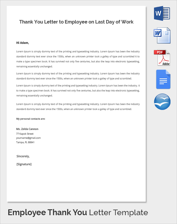 FREE 18 Sample Thank You Letter To Employer In PDF MS Word Pages 