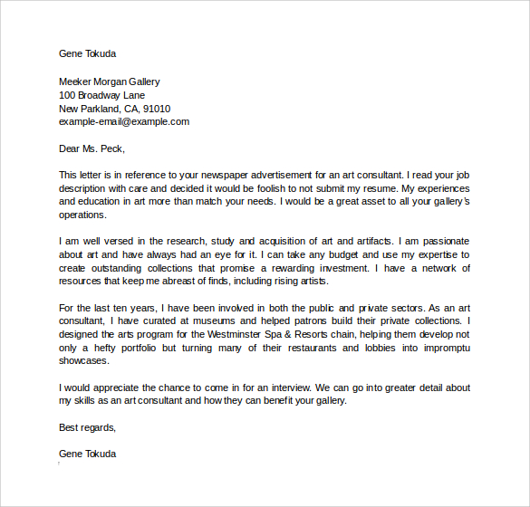 10 Consulting Cover Letter Templates to Download Sample