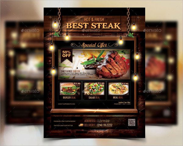 photoshop psd restaurant flyer