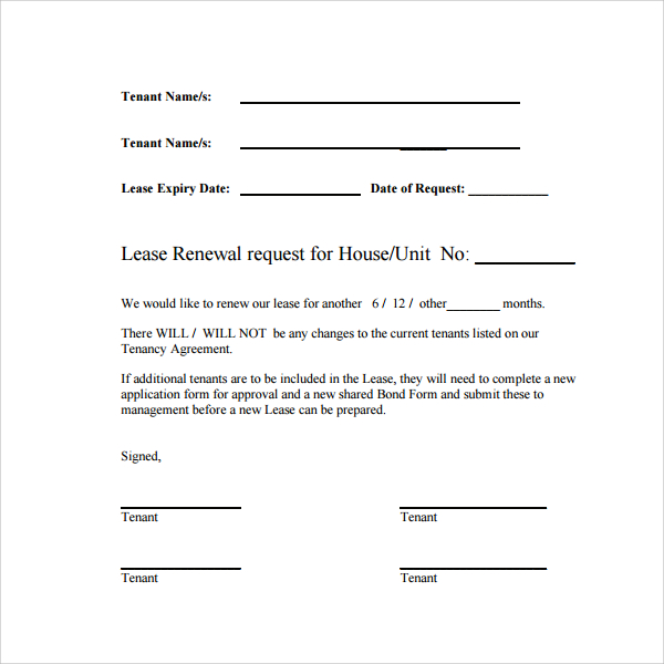 rental renewal form pdf