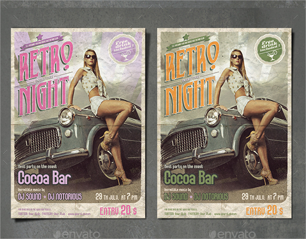 retro style party flyer 