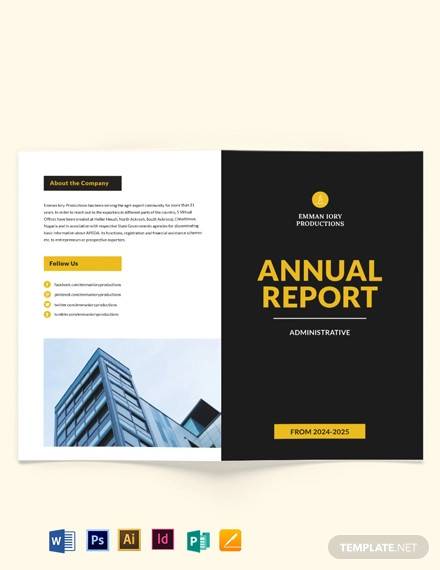 administrative annual report bi fold brochure template