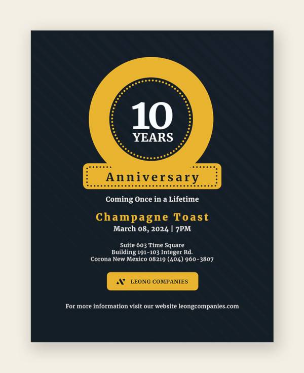 anniversary flyer template
