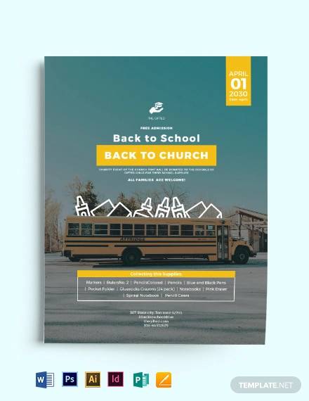 back to school church flyer template