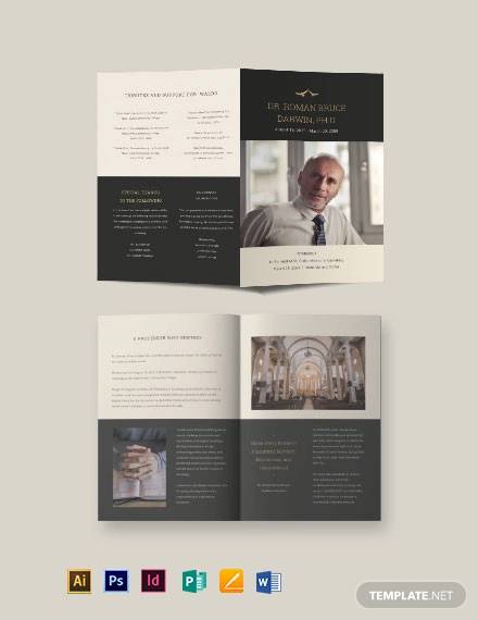 booklet funeral memorial brochure template