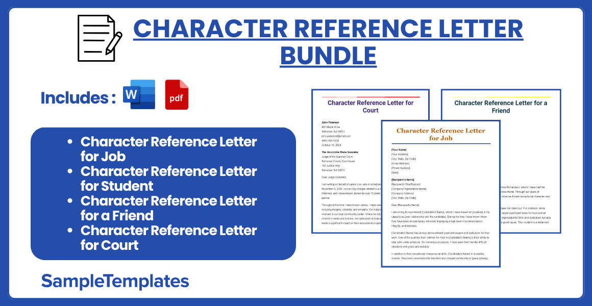 character reference letter bundle