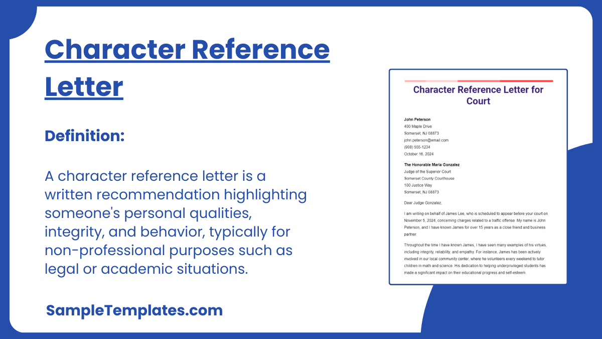 Character Reference Letter