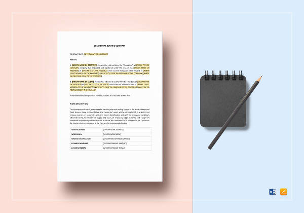 commercial roofing contract template to edit