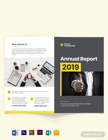 company annual report bi fold brochure template