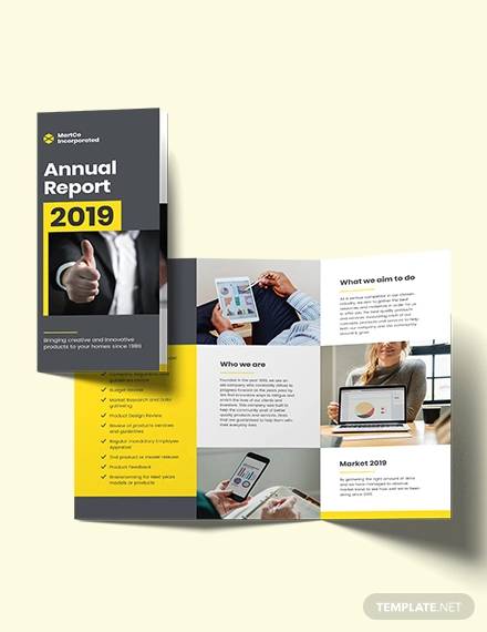 company annual report tri fold brochure template