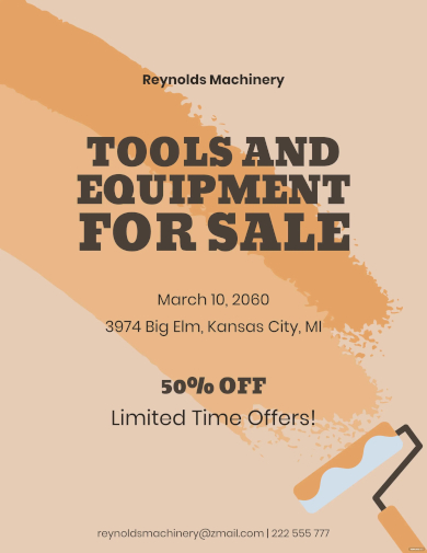 equipment yard sale flyer template