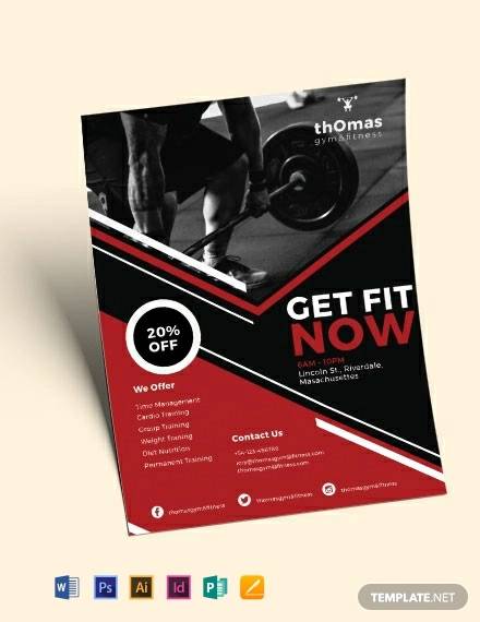 Personal Trainer Flyer Template in PSD, Publisher, Word, Pages