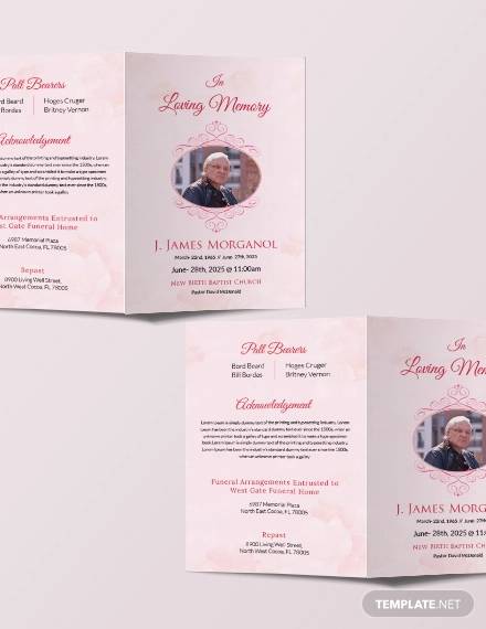 free bi fold funeral brochure template