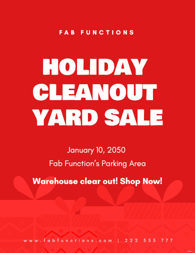 free holiday yard sale flyer template