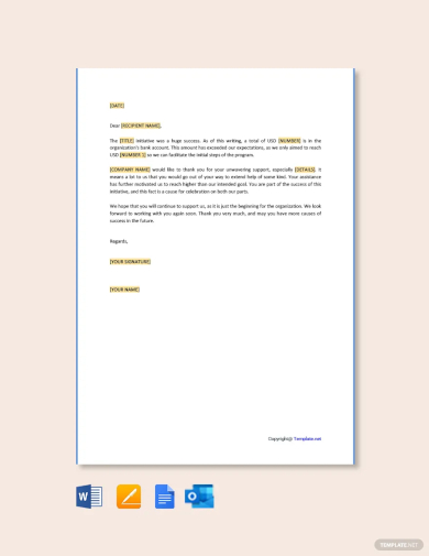 free thank you for your support letter template