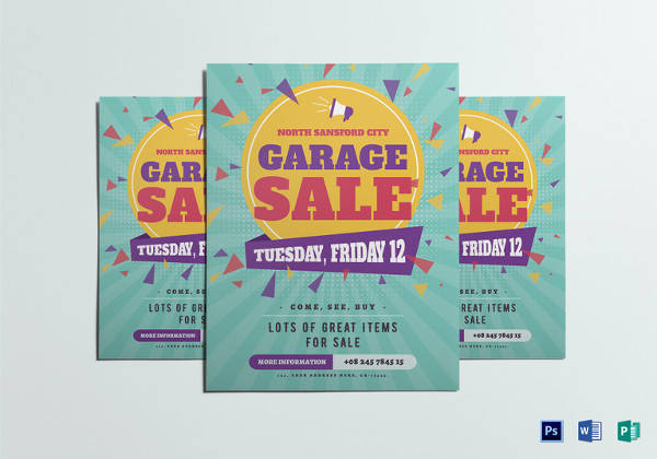 garage sale flyer template in psd