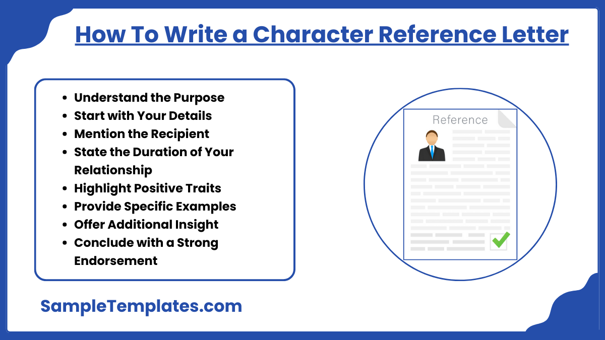 how to write a character reference letter