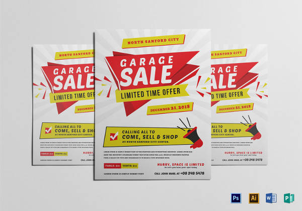 modern yard sale flyer template