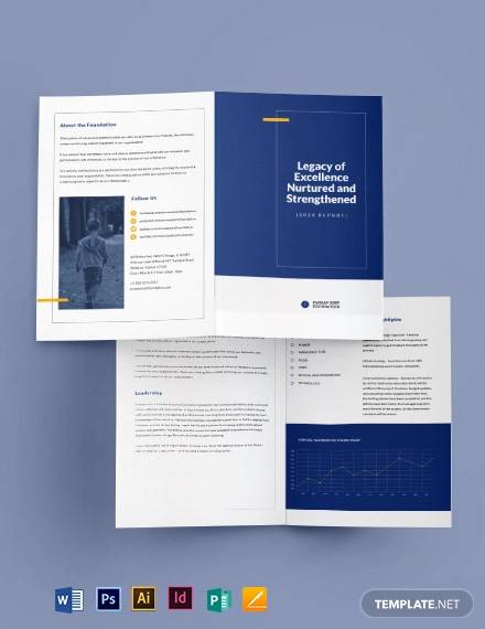 ngo annual report bi fold brochure template