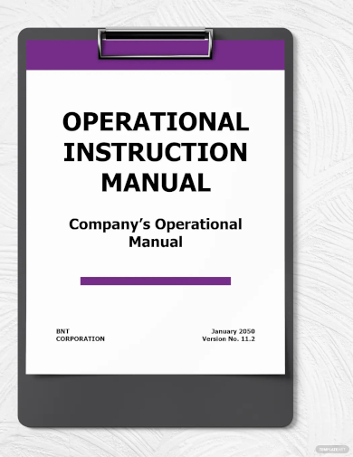 operational instruction manual template