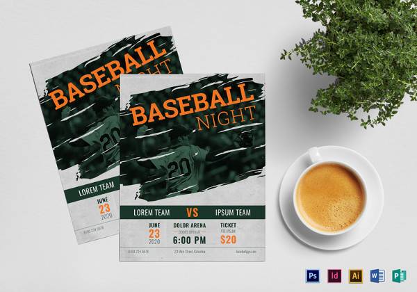 printable baseball flyer template