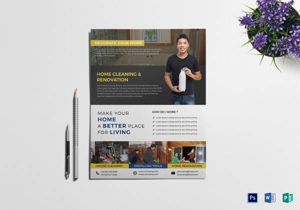 professional house cleaning flyer template