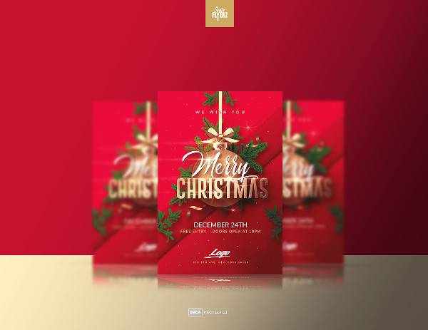 red christmas flyer template