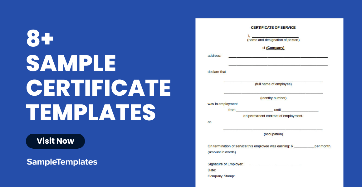 Sample Certificate Template