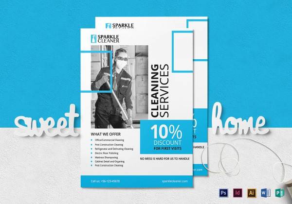 simple cleaning service flyer template