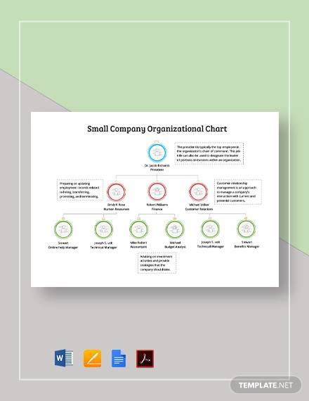 small company organizational chart template