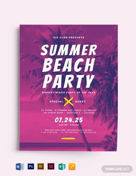 summer beach flyer template