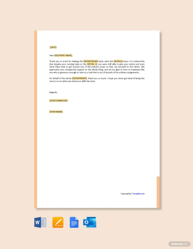 thank you for your support letter to employee template