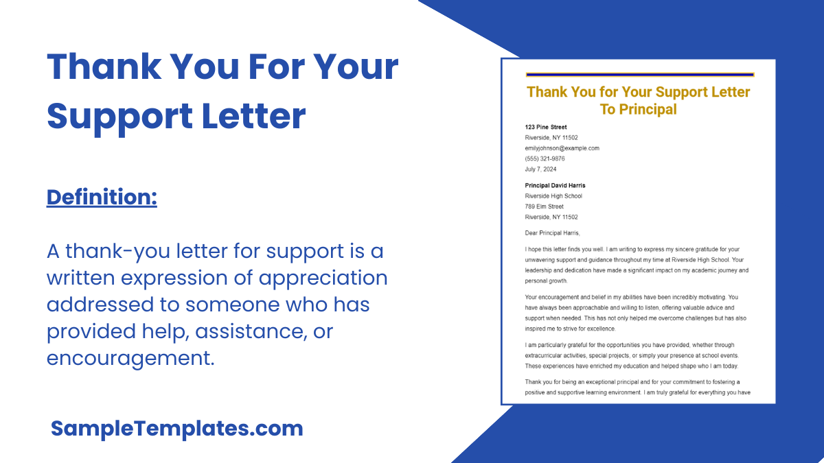 Thank You for Your Support Letter